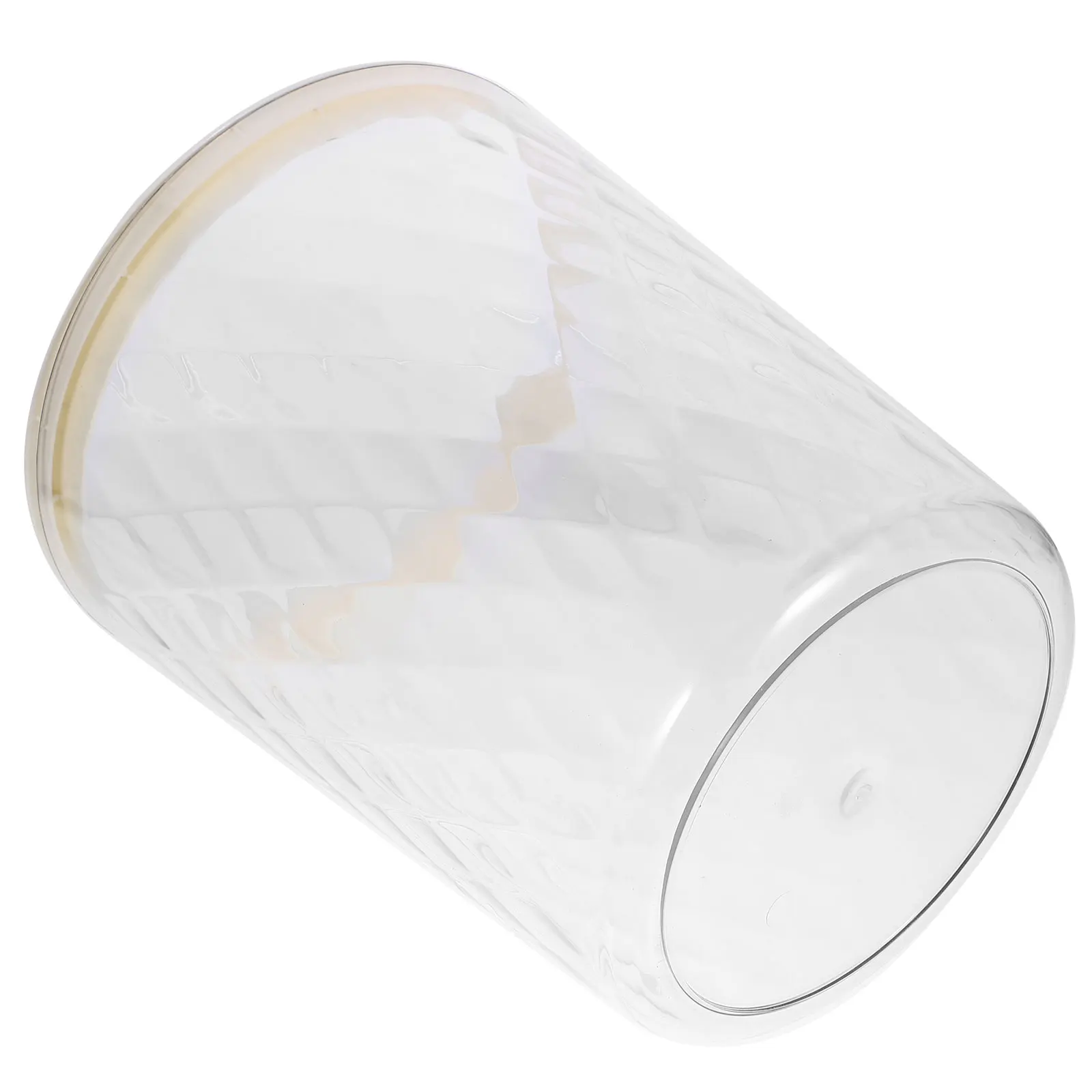 

1pc Clear Round Plastic Trash Can Modern Large Opening For Bedroom Living Room Kitchen Bathroom Home Office Waste Bin Garbage