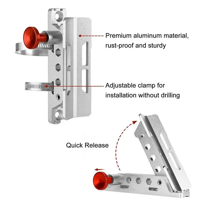 A69efire Feuerlöscher-Halterung mit 8 Klemmen, Universelle Aluminium-Schnellverschluss-Halterung für Überrollbügel – Detail 5