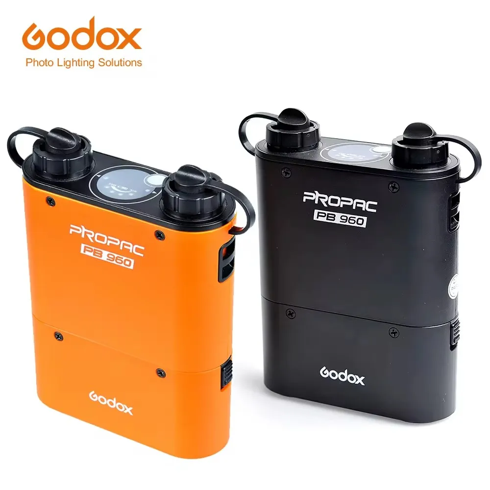 Godox PB960 Dual-Output Speedlite Flash Power Battery Pack 4500mAh for Canon Nikon SONY GODOX YONGNUO (Black or Orange)