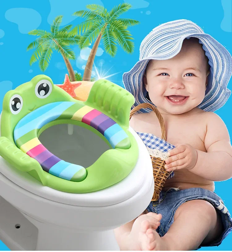 Baby-Toilettentrainer-Sitz mit Tritthocker und Leiter, verstellbarer Trainingsstuhl, bequemer, niedlicher Cartoon-Toilettensitz für Kinder – Detail 2
