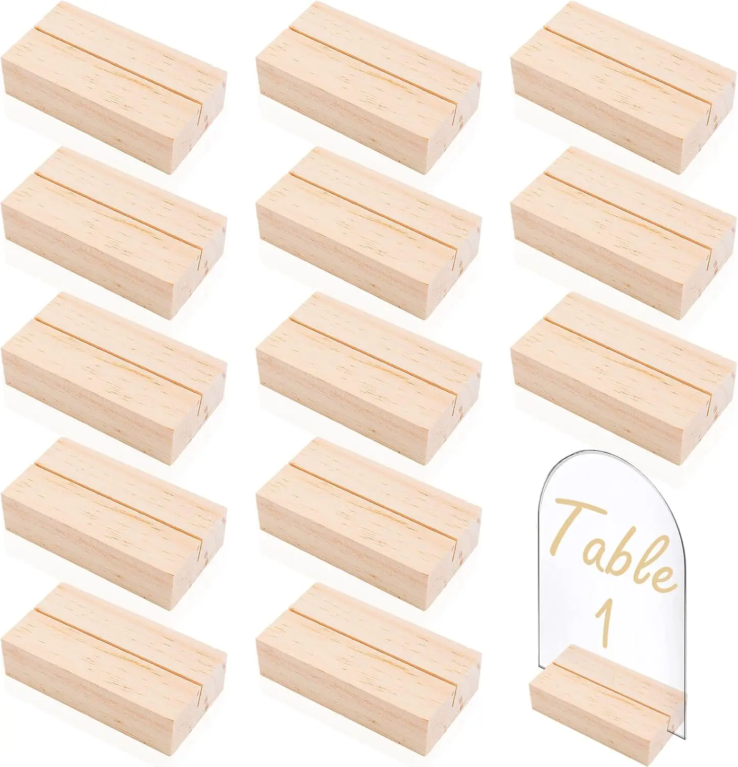 Holz-Tischkartenhalter, Holz-Schilderhalter, Holz-Tischnummernständer, Namenskartenhalter für Hochzeit, Abendessen, Zuhause, Geburtstag