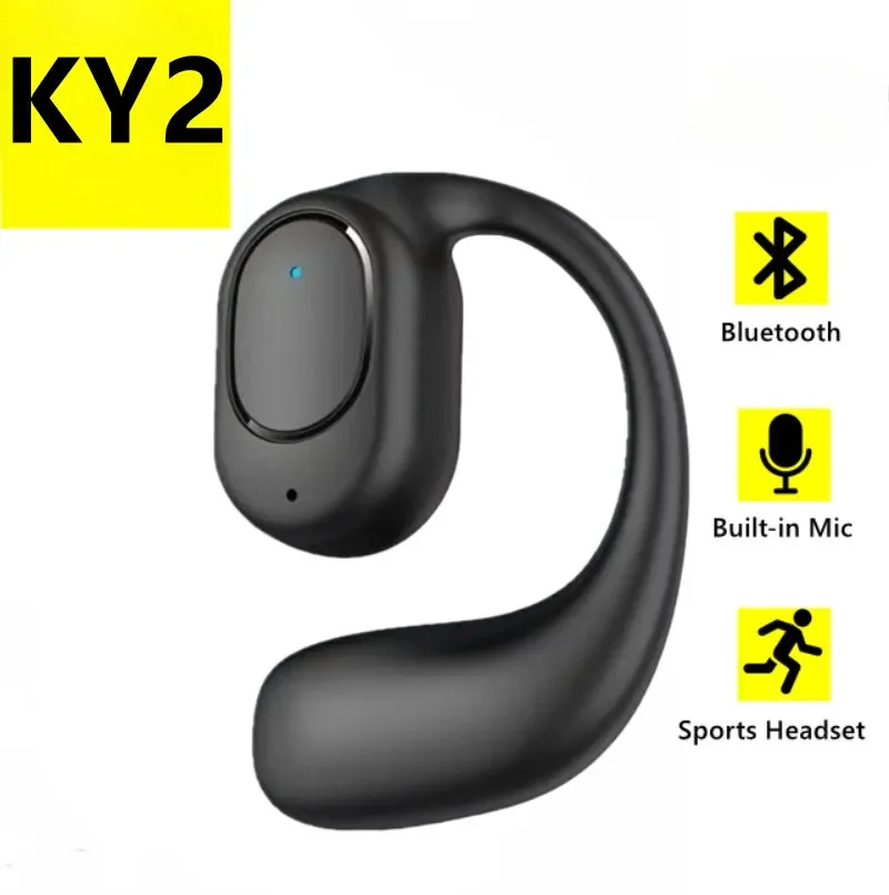 Original NEW KY2 TWS Single Ear Bluetooth Earphones Sports Earphones with Hanging Ear Stereo Morning Earphones Are Mini Portable
