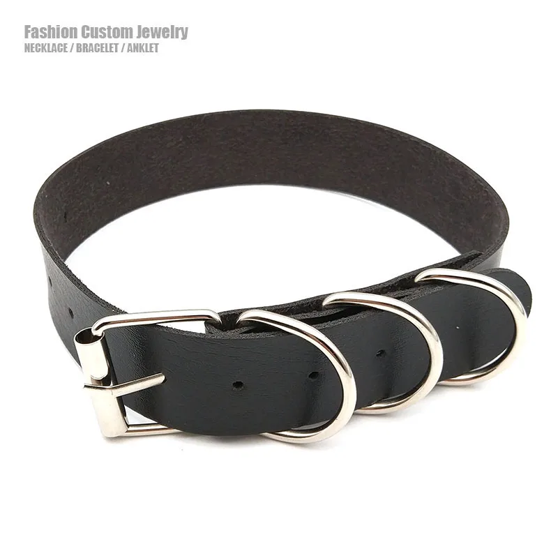 30MM Width Goth Sexy Buckle Belt PU Leather Collar Choker Necklaces for Women Men Punk DIY Cosplay Chocker Jewelry Gift