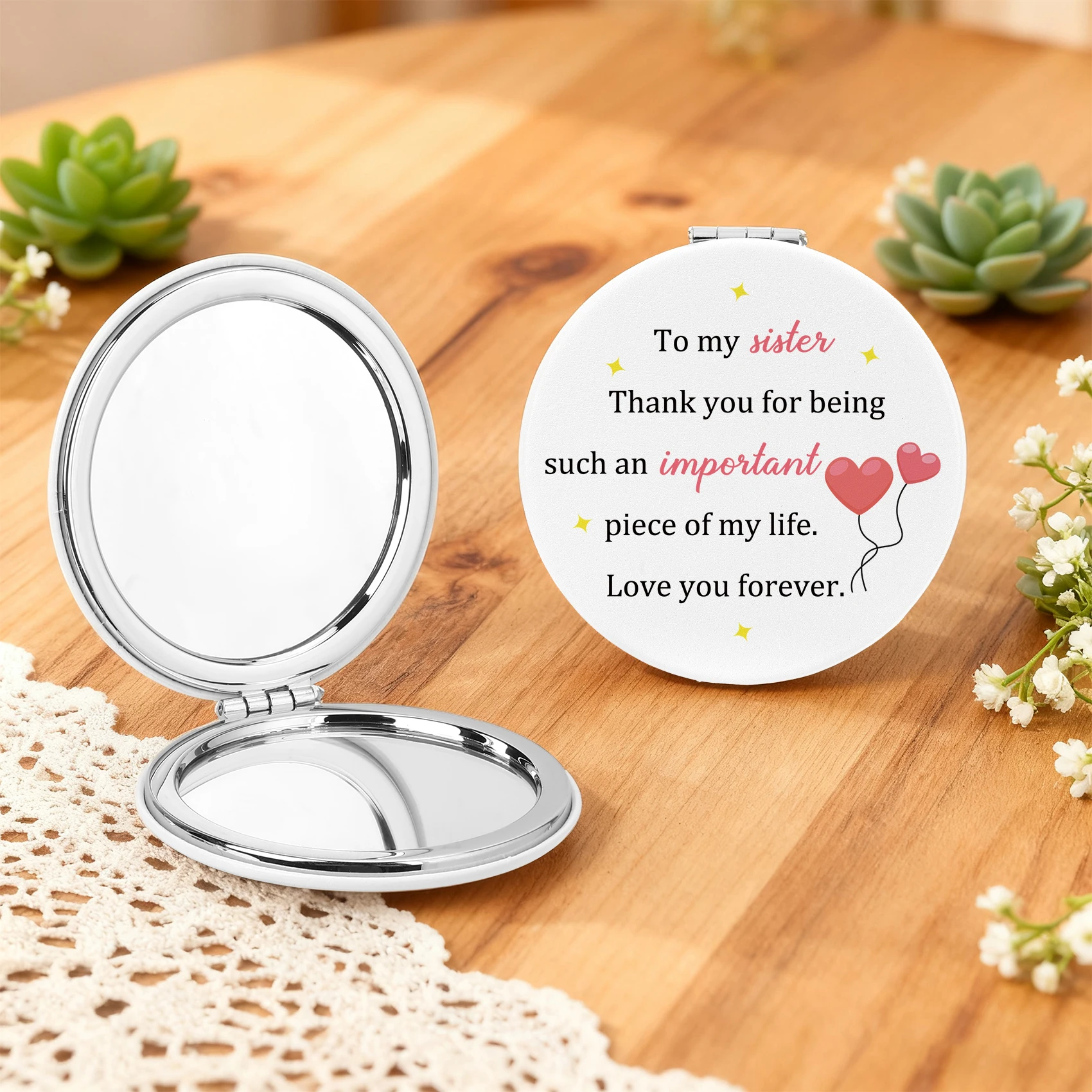 Foldable Makeup Mirror Portable Double-Sided Mirror Student Dormitory Desktop Small Gift Wholesale