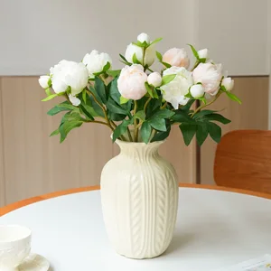 2 kafaları şakayık yapay ev dekor için, stil, avrupa, ipek, yumuşak çiçek düzenleme, düğün için sanat zemin katın düzenlenmesindeki en büyük satışların 12'si-no. 10