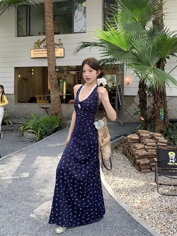 Sukienki Bez Rękawów Damska Sukienka Elegancka Wiosenna Jedwabna Prześwitująca Transparentna Kwiatowa Warstwowa Piknikowa Zwiewna Delikatna Miękka