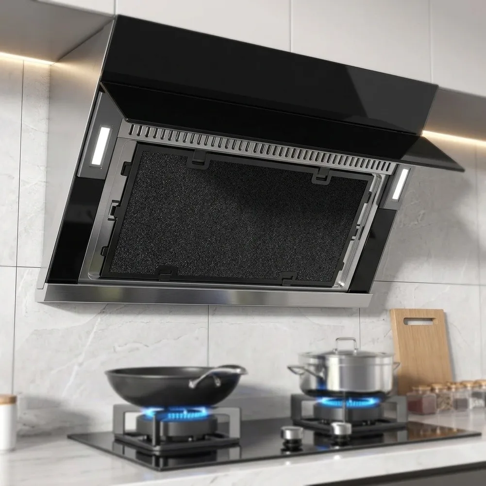 Activated Carbon Infused Range Hood Filter Cotton Compatible with Most Standard Under-Cabinet and Wall-Mount Hoods