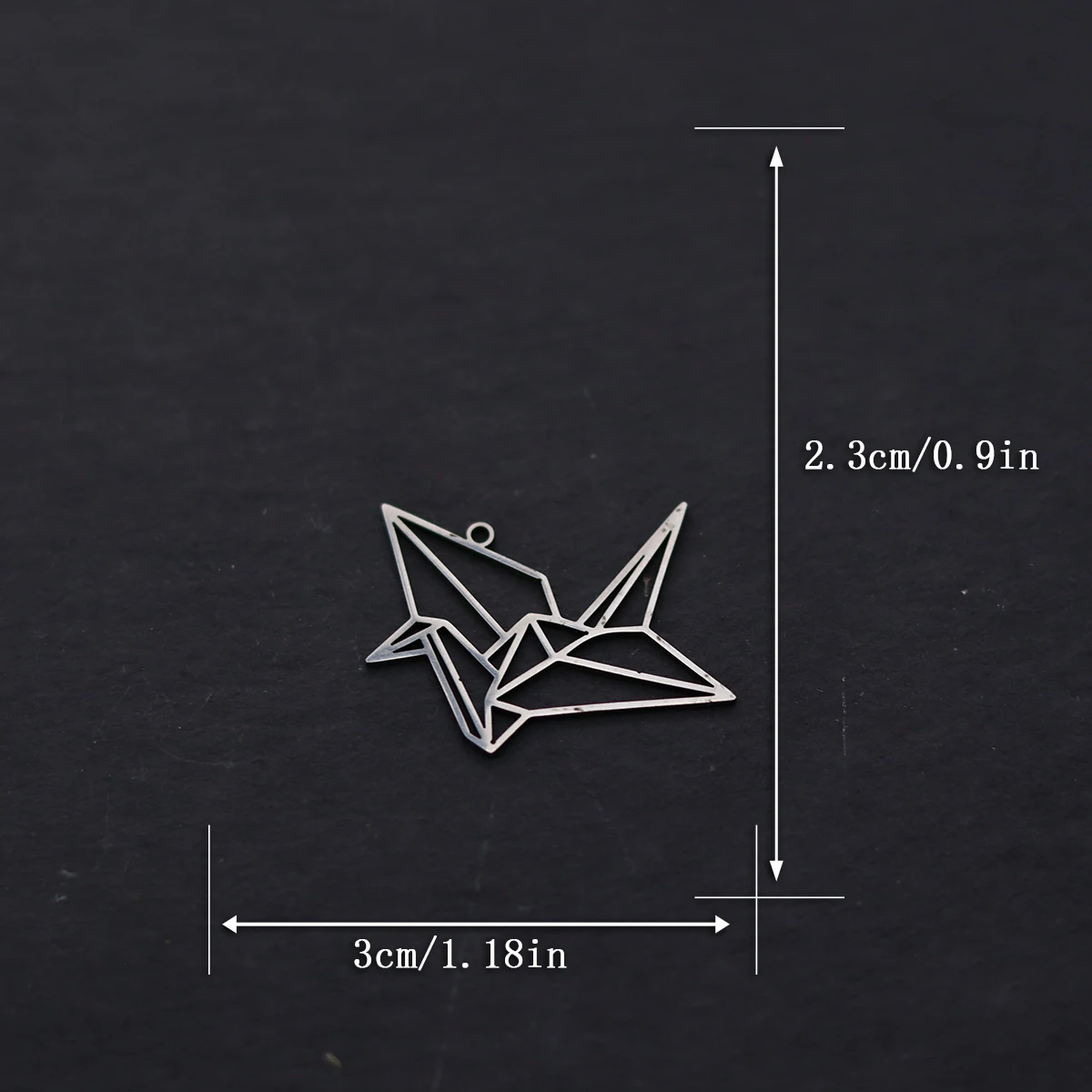 3pcs Paper Crane Necklace Charm For Jewelry Making Stainless Steel Pendant DIY Earrings Bracelet Accessories