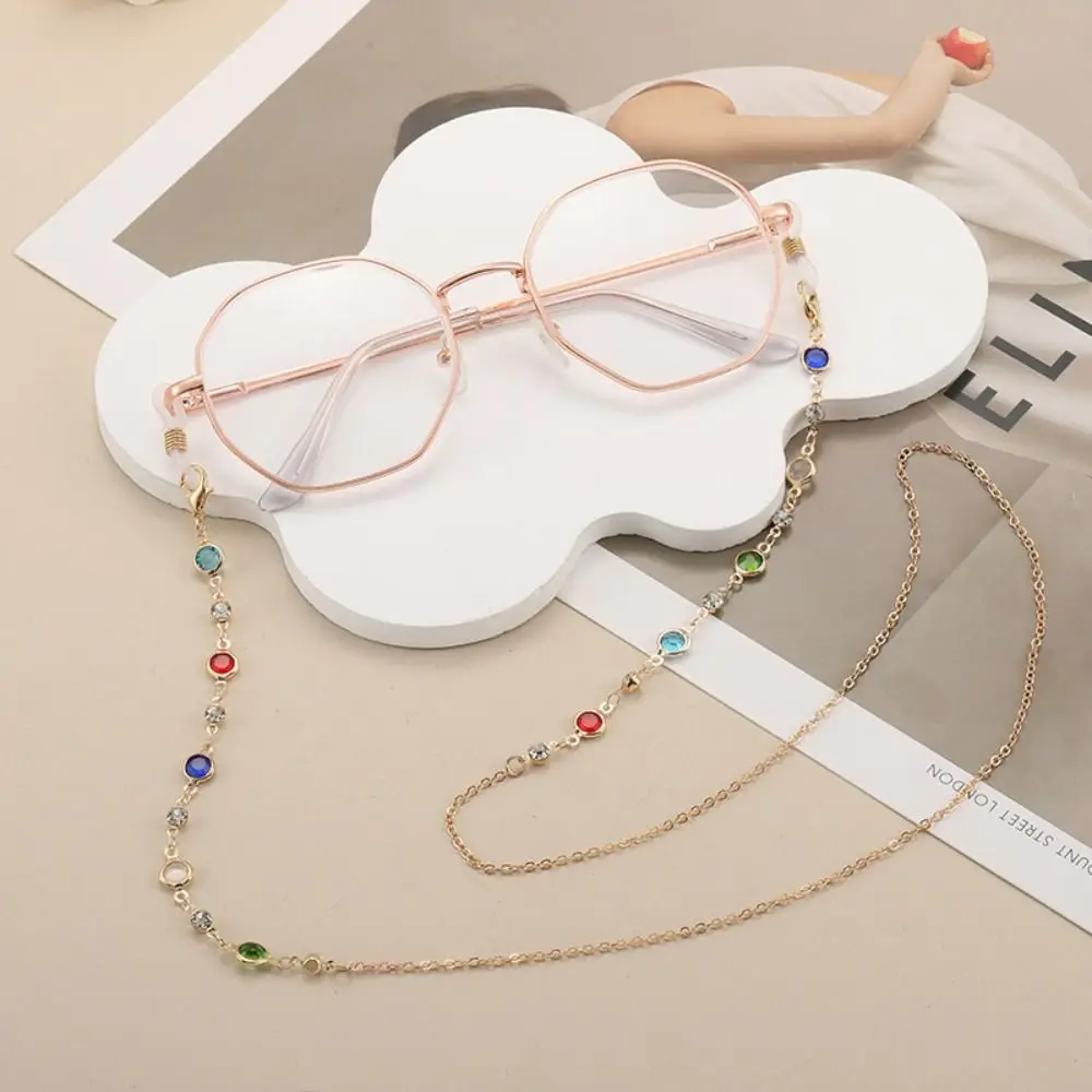 Fashion Vintage Beads Glasses Chain Bohemian Lanyard Crystal Glasses Chain Copper Elegant Mask Chain Eyewear Accessories