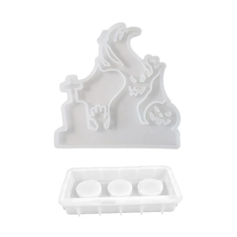 

F42F Craft Mold Halloween Theme Resin Art Molds Silicone Holder Molds
