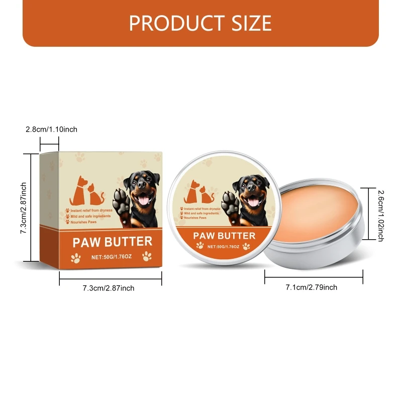 

Dog Paws Cream for Relieving Rough Paws Relief Natural for Outdoor Dog Grooming Paws Cream Butter 50g