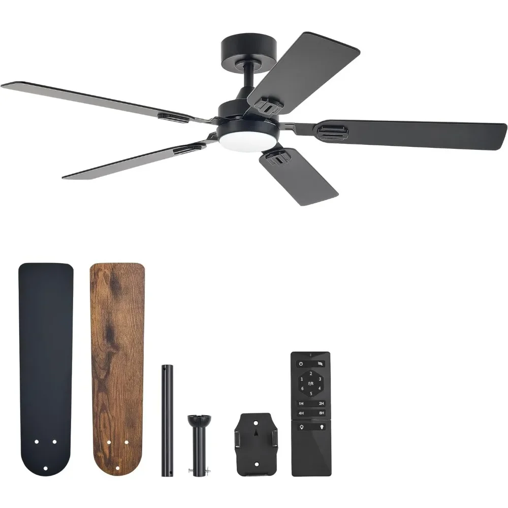 

Ceiling Fans with Lights and Remote, 52" Ceiling Fan with 5 Blades, 6-Speeds Noiseless Reversible DC Motor,Handheld Fans