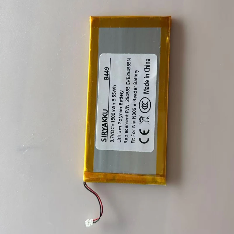 3.7V 254385 Repair Battery Replacement For E-book Reader EVE254385N Nia N306 E-Reader Lithium Polymer Battery