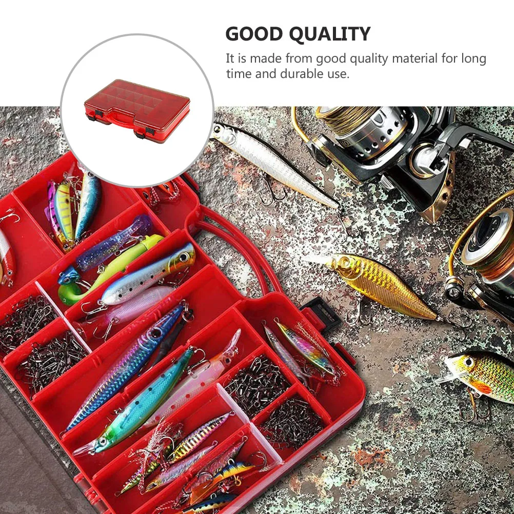 

Fishing Plastic Storage Container for Lures Bait Tool Case Durable Double Layer Easy Carry Practical Gift