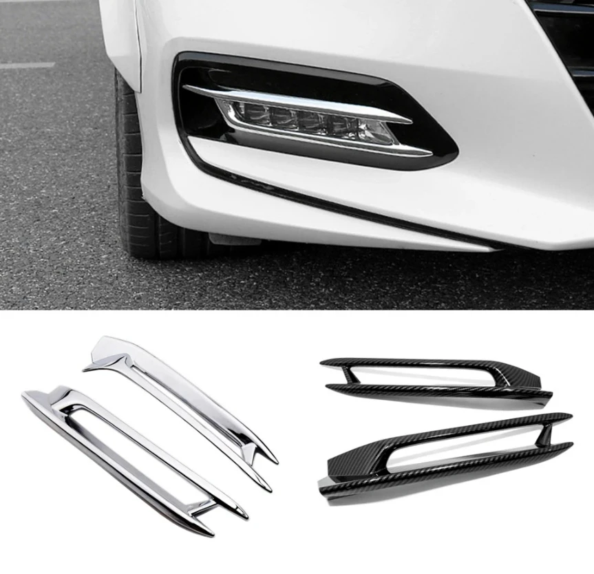 Car Front Fog Light Strip Fog Light Frame Cover Body Bright Strip Accessories Modified For Honda Accord 10th 2018-2022