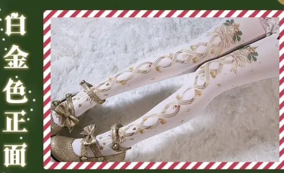 Original Christmas Bell Socks Snowman Elk Printed Pantyhose Women Girls Christmas Gift Fashion Legging Stocking Female Tights