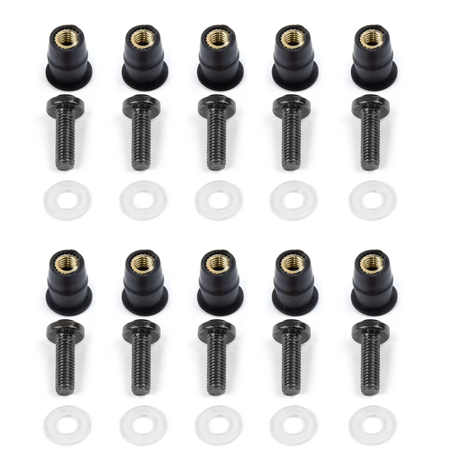 10Pcs/Set Universal Accessories M5x15mm Motorcycle Windscreen Bolts Windshield Screws Kit Nut Bolt Screw Kit