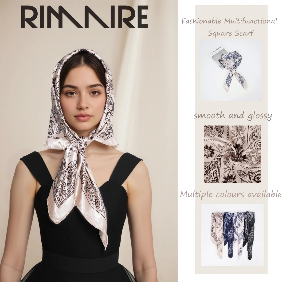 

New Arrival Paisley Patterned Square Scarf for Ladies A soft and comfortable headscarf, this versatile accessory complements any