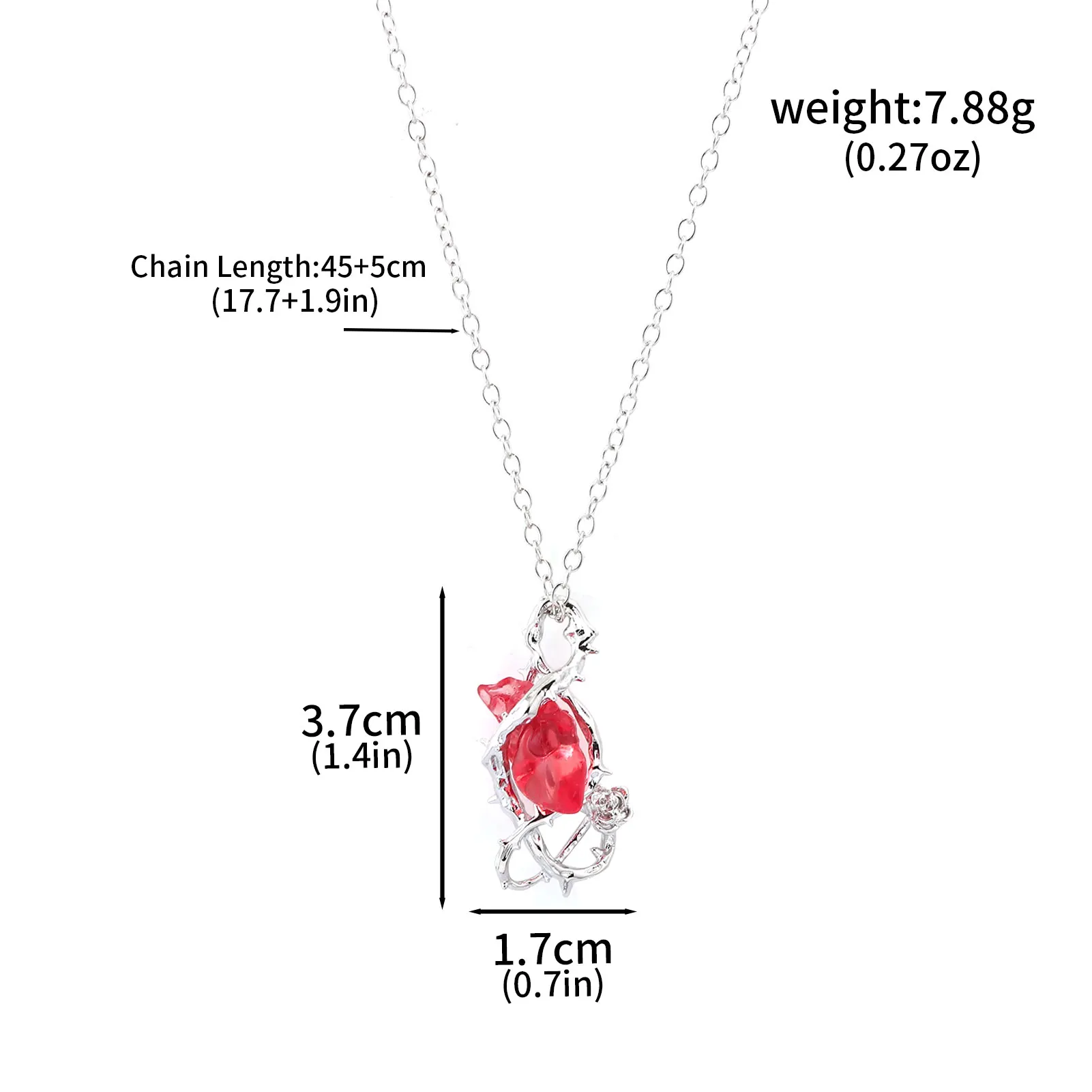 الإبداع القوطية القلب مع الشوك قلادة المرأة العصرية الأحمر كريستال شوكة الحب هالوين المختنقون اكسسوارات مجوهرات هدية #4