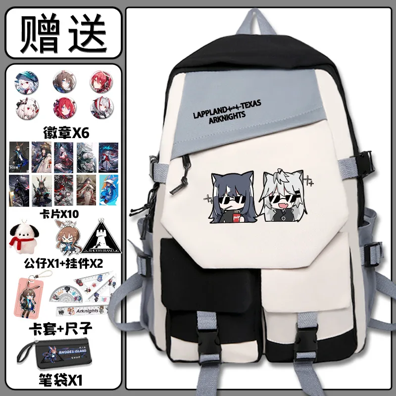 Arknights Collaboration Amiya Skadi Game Children Boys And Girls Middle School Students Double Shoulder Backpack Anime