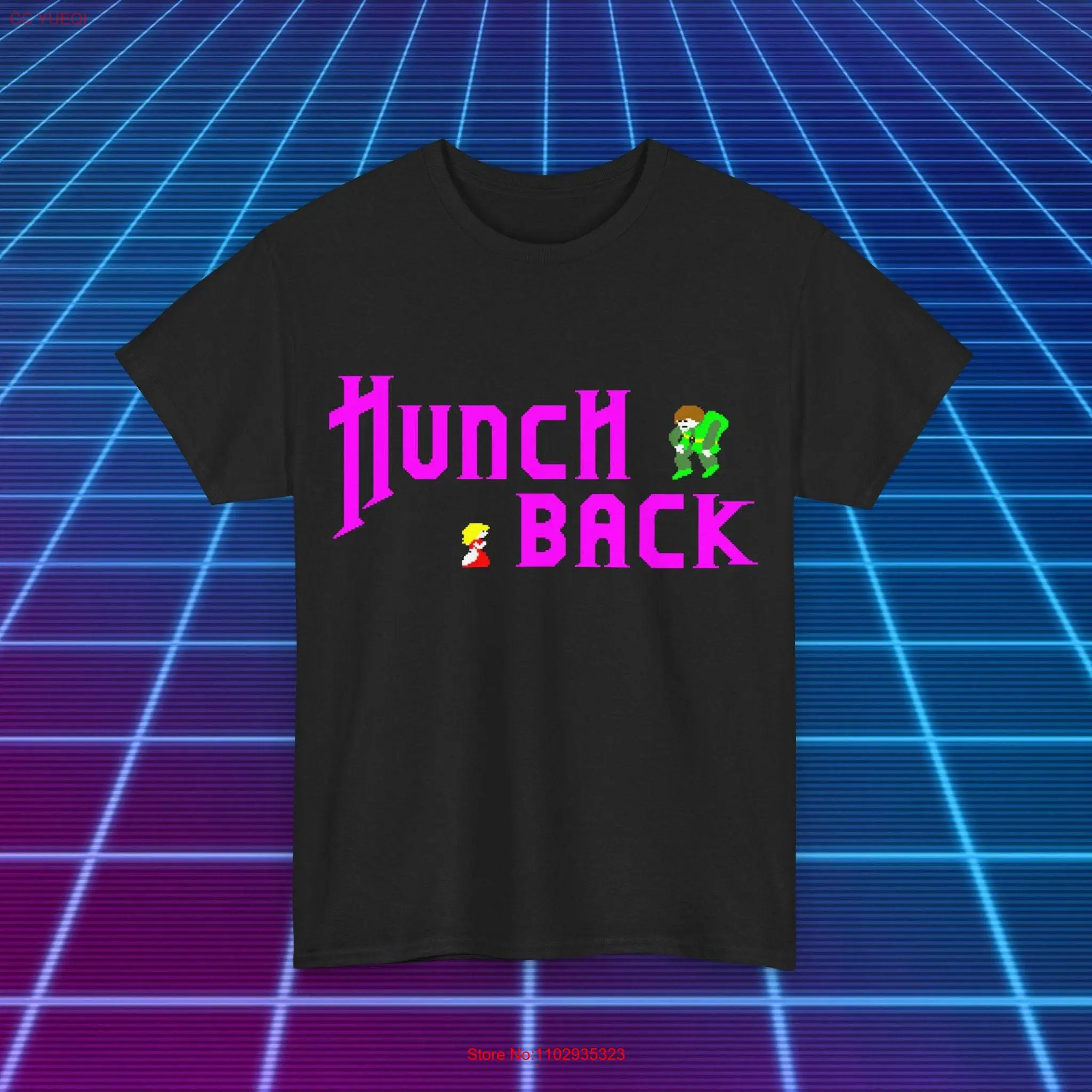 Ретро игровая футболка Arcade Classic Video Game Hunch Back с длинными или короткими рукавами