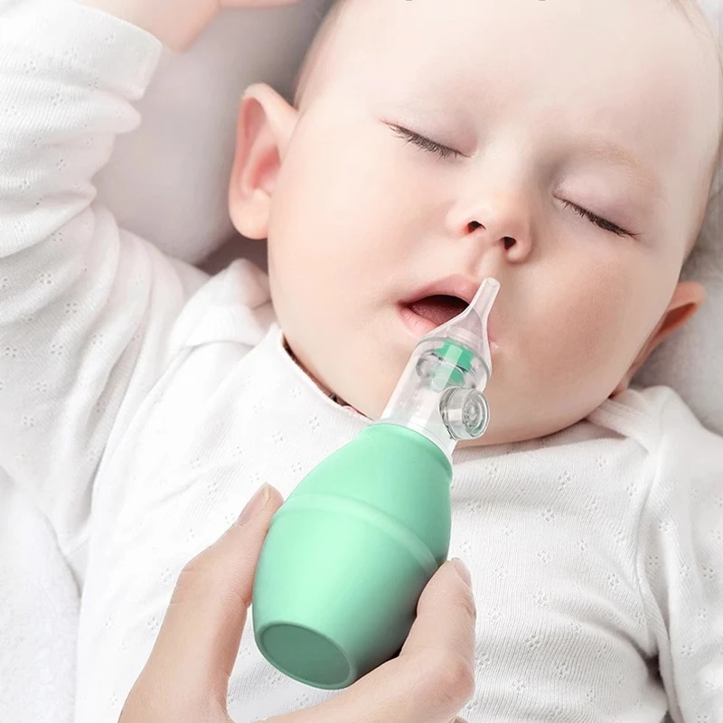 1 aspirateur nasal pour bébé, aspirateur nasal en silicone pour bébé, nettoyeur de mucus pour nouveau-né de type pompe, essentiels pour bébé nouveau-né