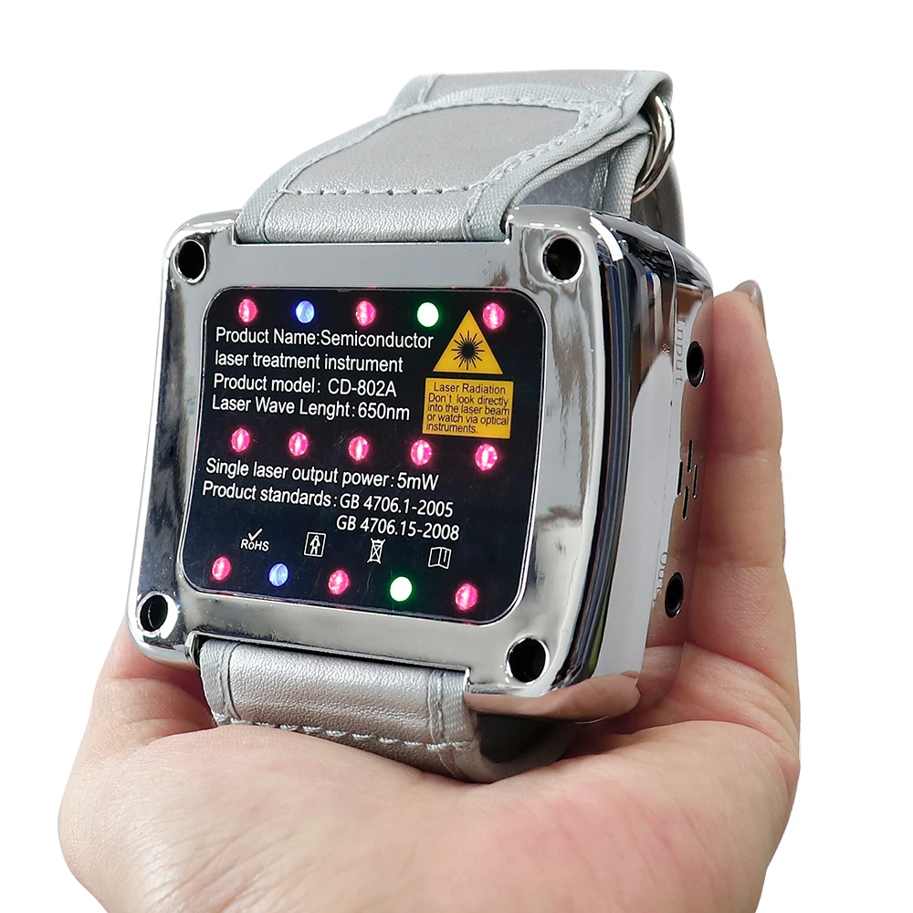 15 Holes 650nm Laser Therapy Watch Diode LLLT Wrist Watch For Diabetes Cholesterol Hypertension Treatment Sinusitis Therapy