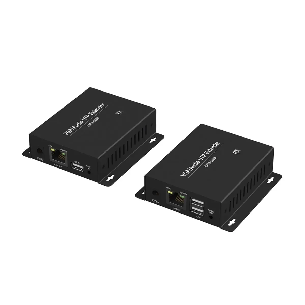 A93P VGA KVM Audio Extender VGA to RJ45 Network Cable Extender with 3.5mm Audio Port , 1080P 150m Long Distance EU PLUG