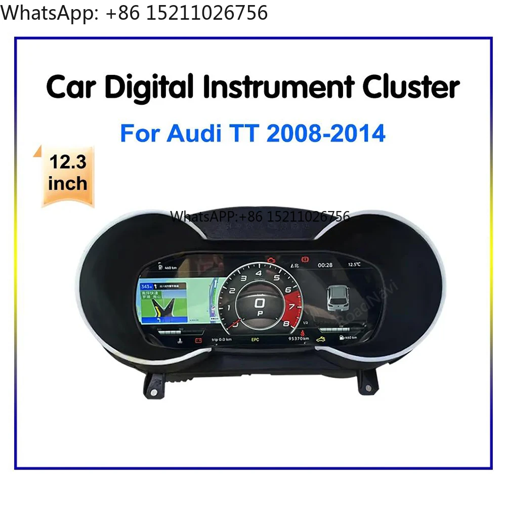 RoadNavi LCD Digital Cluster for Audi A3 Q5 A4 A6 Q7 TT 2008-2014 Dashboard Panel Speedometer