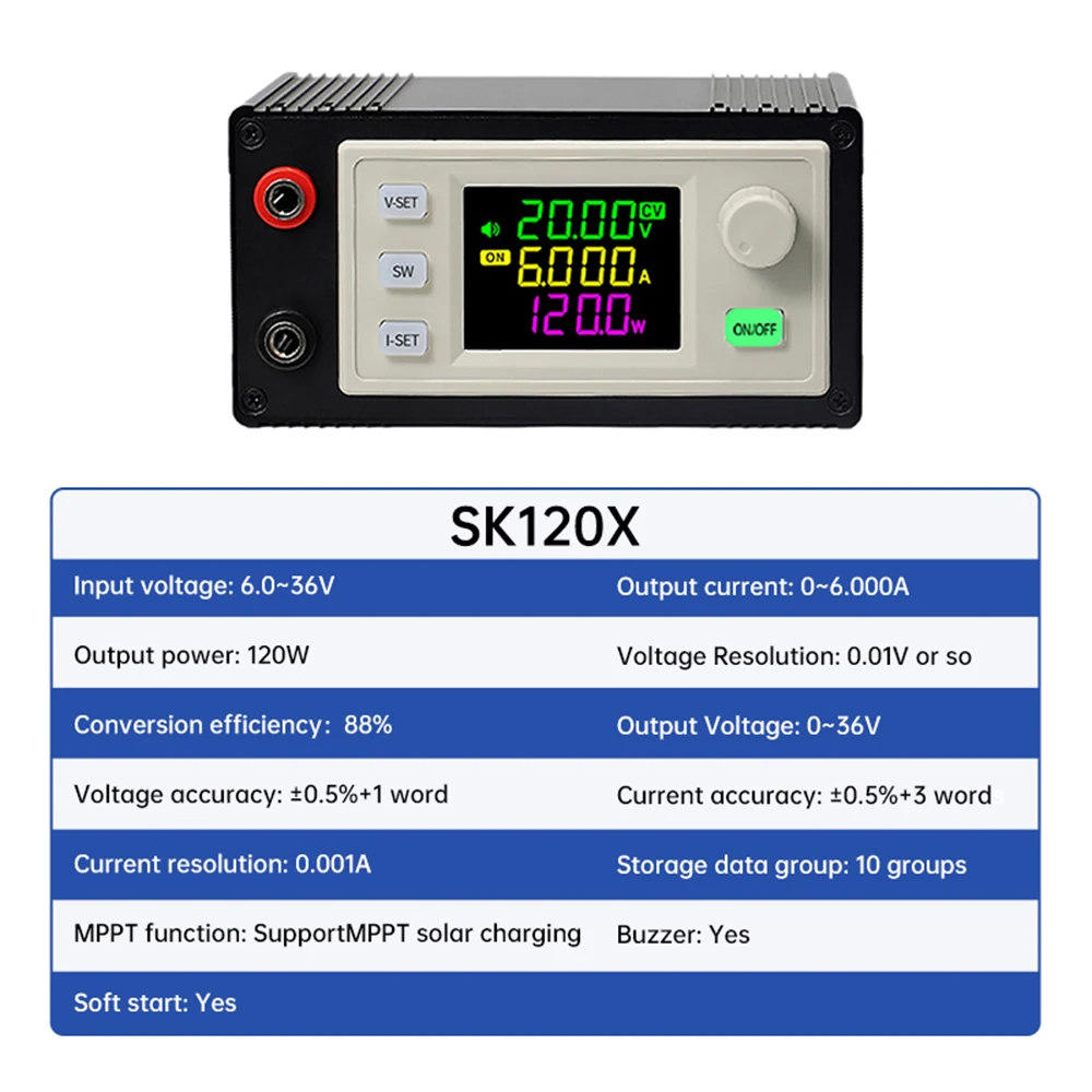 SK60X SK120X CNC Buck Boost Converter DC Adjustable Voltage Regulator CC CV Solar Charging Module DC6-36V to DC0-36V 60W/120W