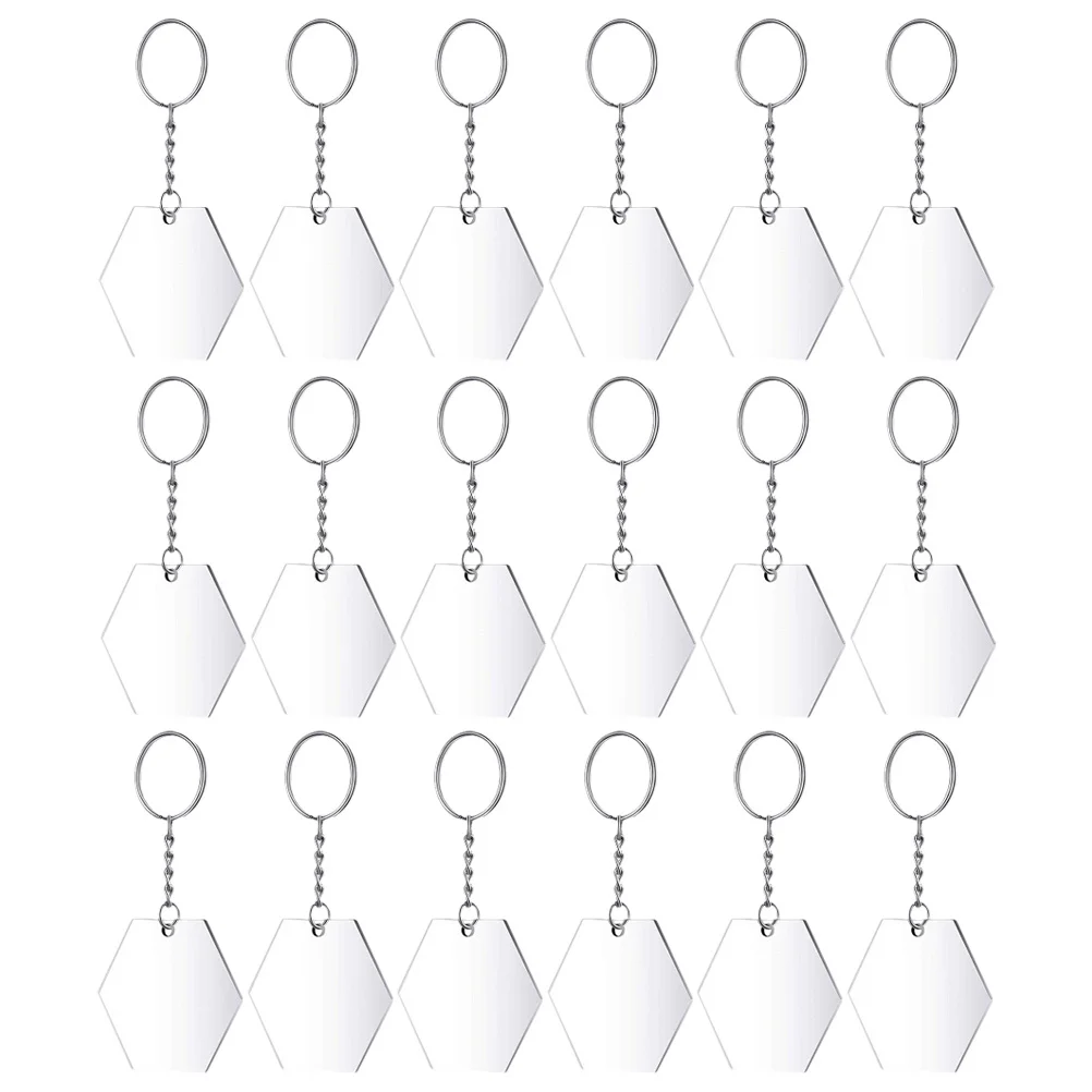 48 قطعة سلسلة مفاتيح مصنوعة من الأكريليك الفراغات جولة السلس خفيفة الوزن Diy بها بنفسك المشاريع الحرفية حقيبة مدرسية قلادة كيرينغ صنع المجوهرات الملحقات