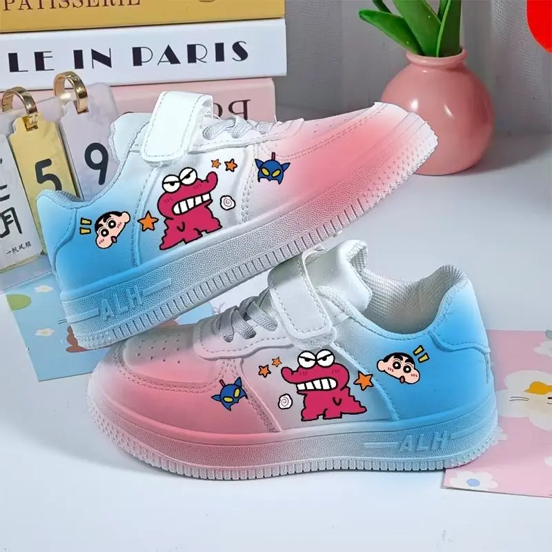 Cute Hand Drawn Sneakers Anime Crayon Shin-Chan Kawaii Girls Boys Casual Shoes Cartoon Student Sports Shoes Thick Sole Shoes