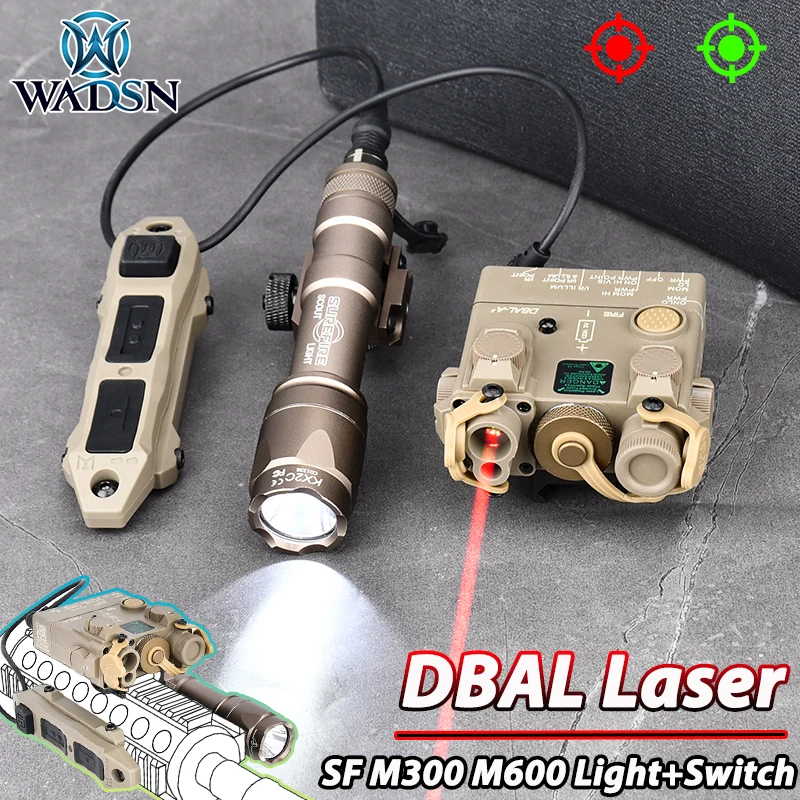 

Tacitcal DBAL A2 M300 M600 Surefire фонарик красный зеленый лазерный полный набор переключатель давления охота страйкбол разведчик свет для 20 мм направляющей
