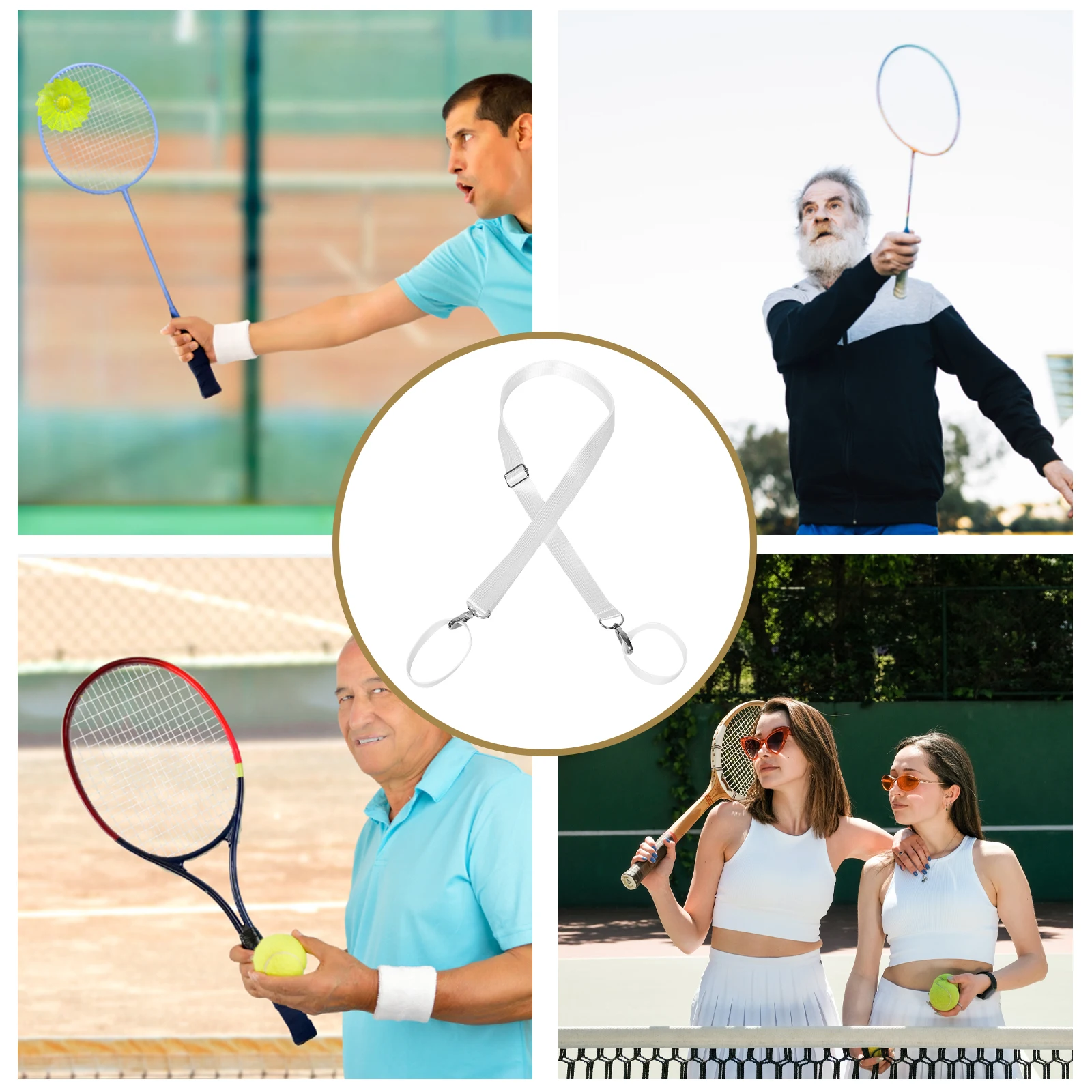 

Transparent Badminton Shuttlecock Container Large Capacity Portable Storage Bucket Adjustable Tennis Net Straps Sports Training