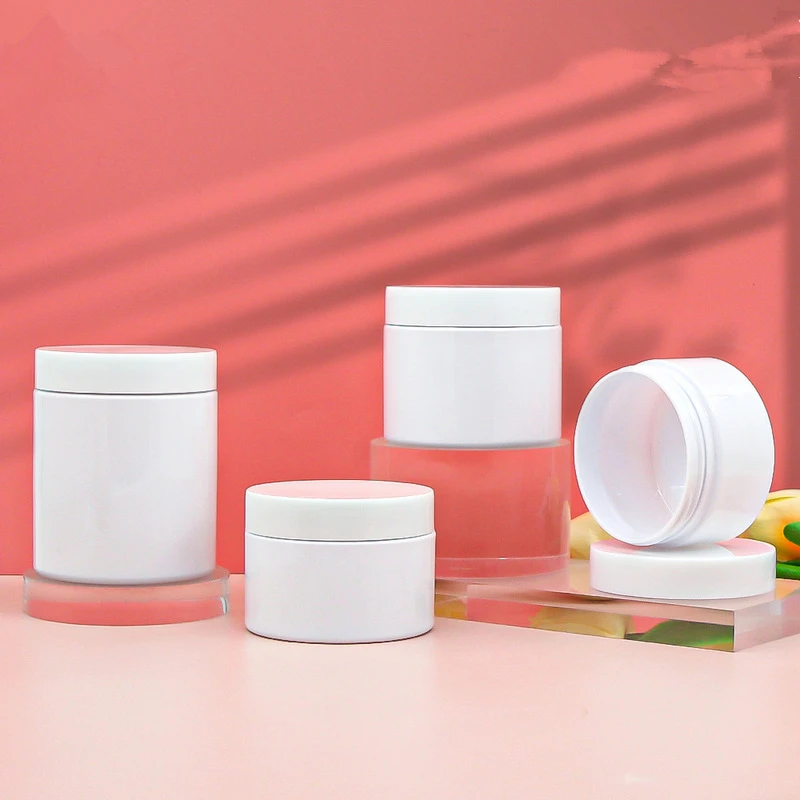 12 sztuk 50/100/150/200/250ml białe butelki wielokrotnego użytku do podróży krem do twarzy balsam pojemnik na kosmetyki plastikowy pusty słoik do makijażu Pot