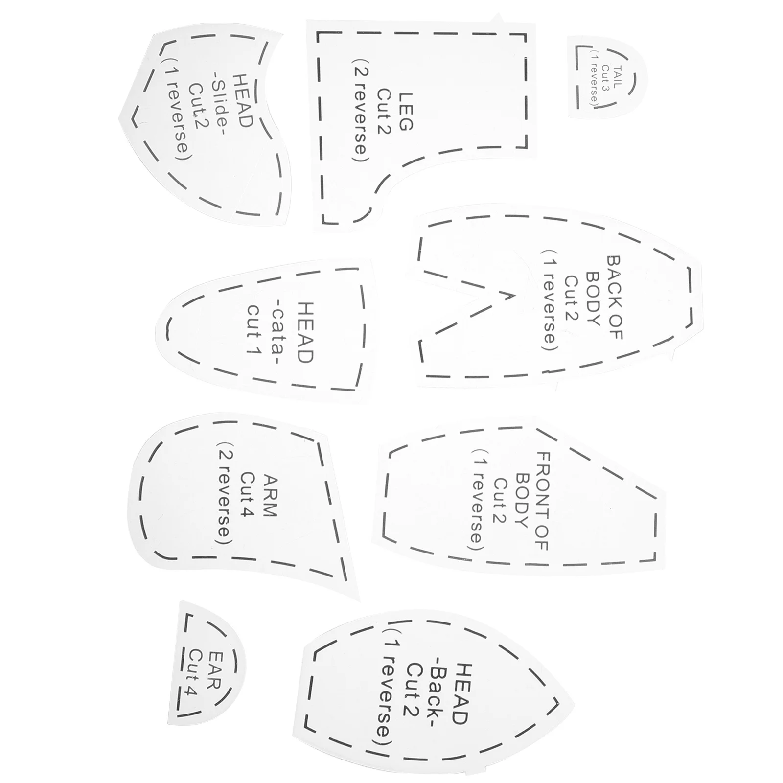 

10Pcs Memory Bear Template Quilting Ruler Set Acrylic Templates for Sewing Craft Easy Patterns Beginners Sewing Supplies