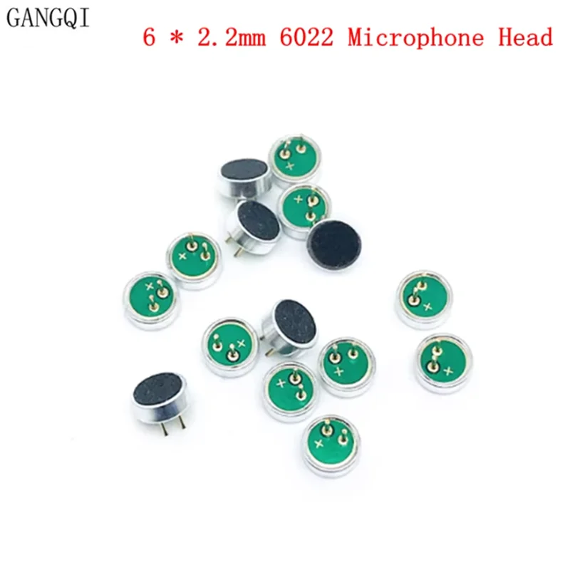 10PCS 6 * 2.2mm 6022 Microphone Head 6x2.2 Microphone 6027 Capacitive/Electret Microphone/50dB  ﻿