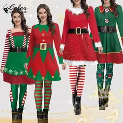 Vestido de elfo fantasma, traje, mallas navideñas, vestido de mujer, disfraz de Papá Noel, disfraz de Halloween, vestido de fiesta de Navidad, bata de Carnaval