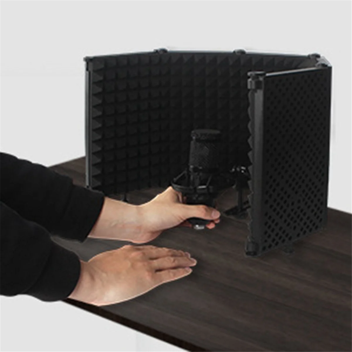 A72Z Adjustable 3 Panel Microphone Isolation Shield Foldable Studio Recording Mic Filter Mic Sponge Soundproof Shield