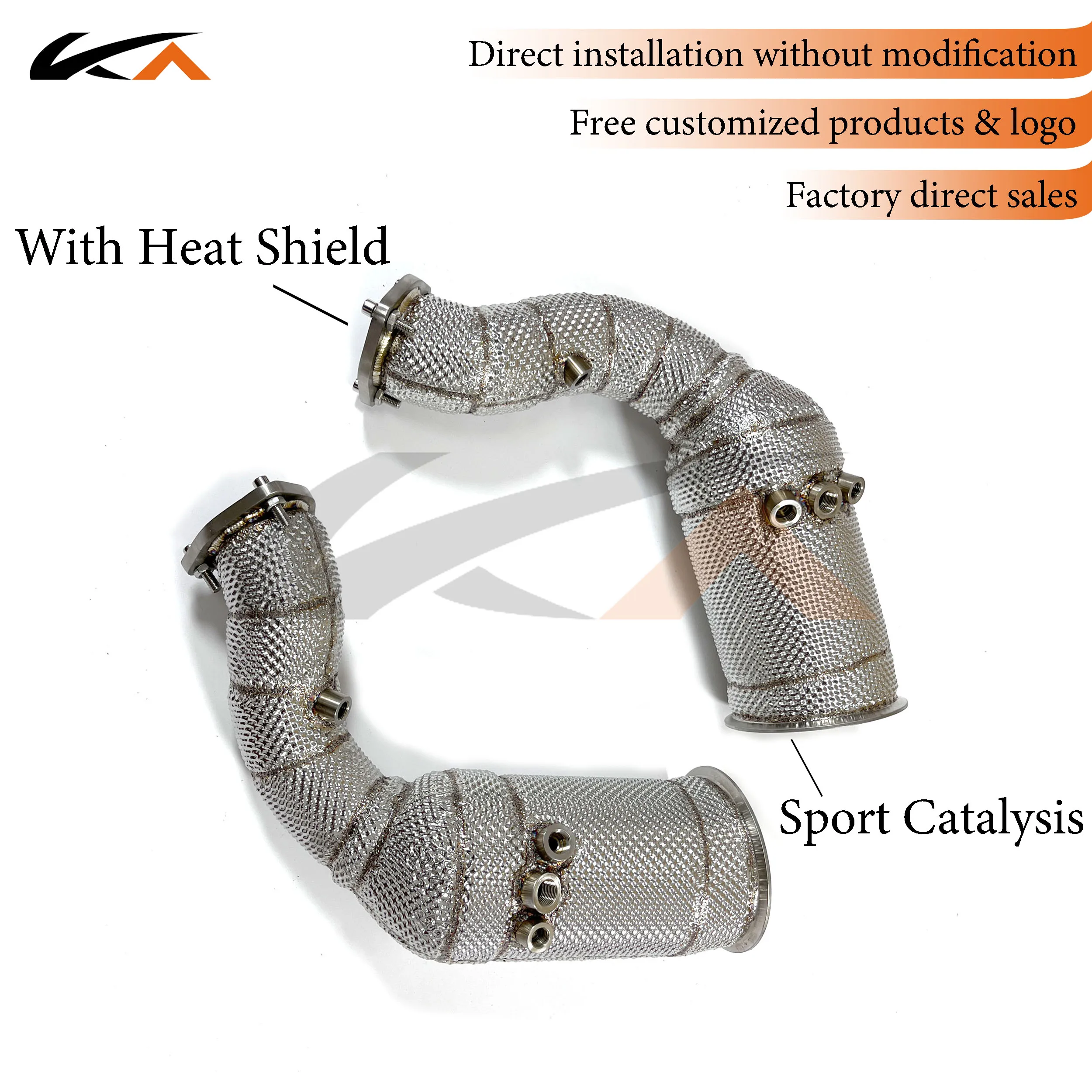 

KA Tuning exhaust system parts header stainless downpipe for Audi RSQ8 4.0T axle pipe performance catalysis heat shield