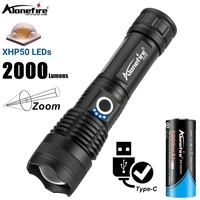 20W Led Zoom High power Waterproof flashlight Torch Outdoor Camping Hunting Hike Fishing High brightness lighting Torch light