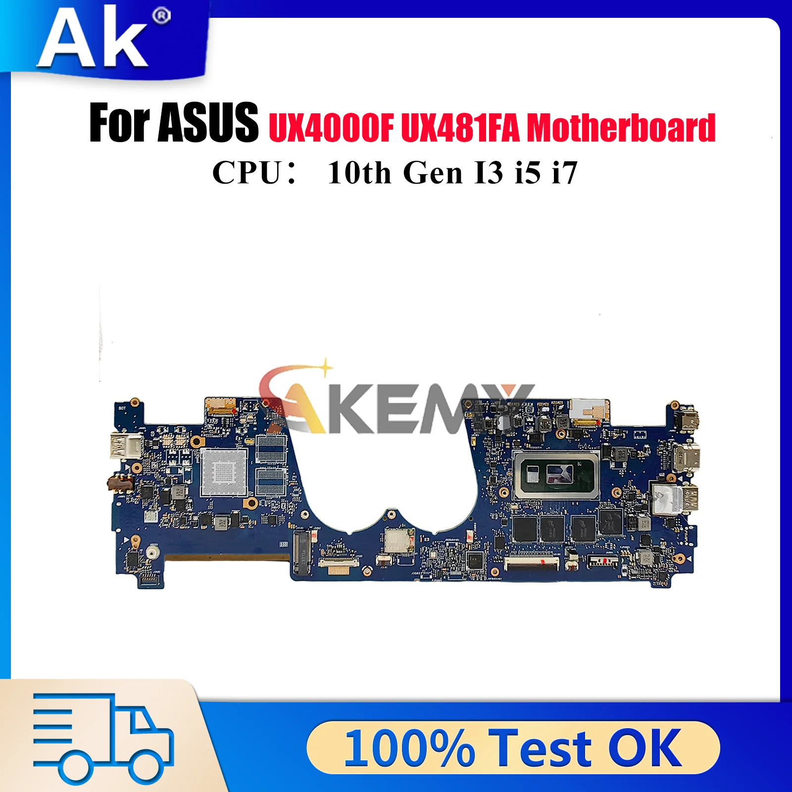 

UX481FA Laptop Motherboard For ASUS ZenBook Duo UX481FL UX481F UX4000F Mainboard 10th Gen I3 i5 i7 tests OK fast shipping stk