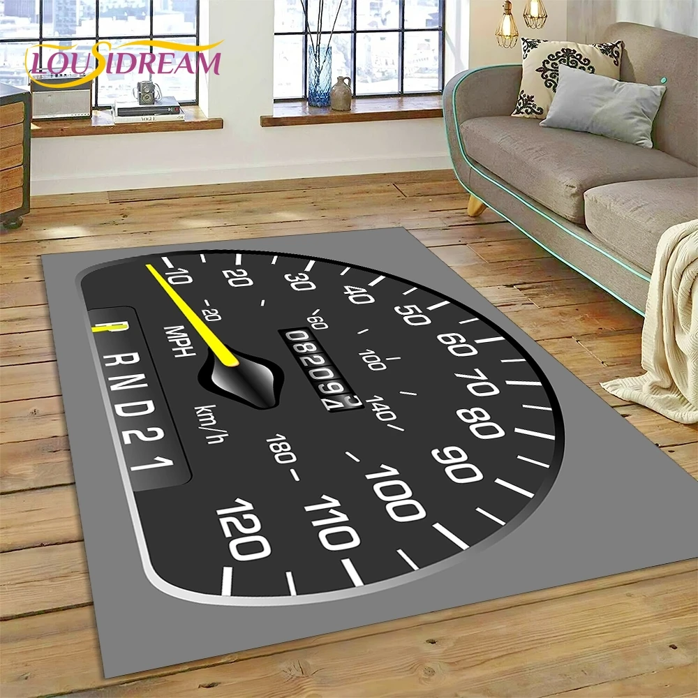 Racing Car Dashboard Machine Control Screen Rug Carpet for Living Room Bedroom Home Decor,Non-slip Decoration for Sofa Doormat