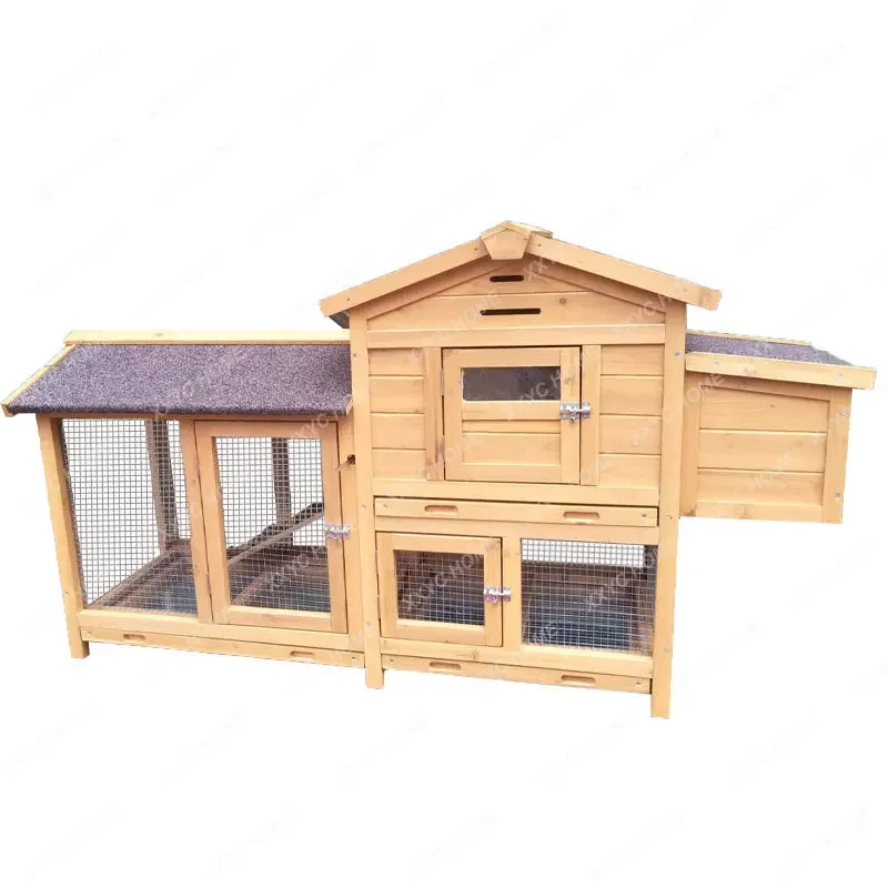 

Outdoor Double Layer Rabbit Cage Anti-Spray Urine Rabbitry with Tray Chicken Cage Nest Pigeon House Dovecote Pet Cage Cat Nest