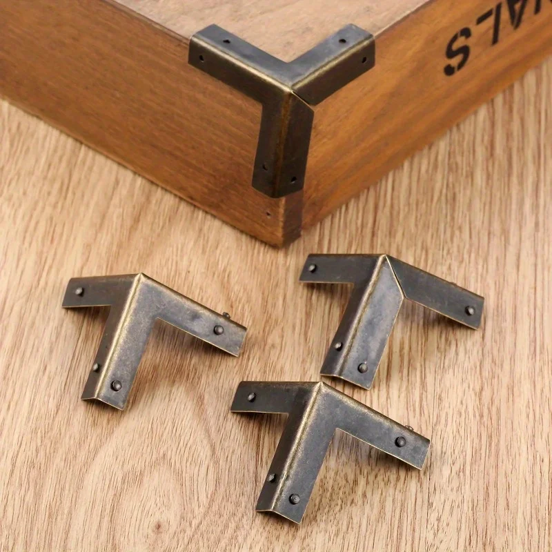 2 sets Vintage Bronze Corner Protectors for Wooden Boxes, Wine Chests & Furniture - Antique Finish, Hardware