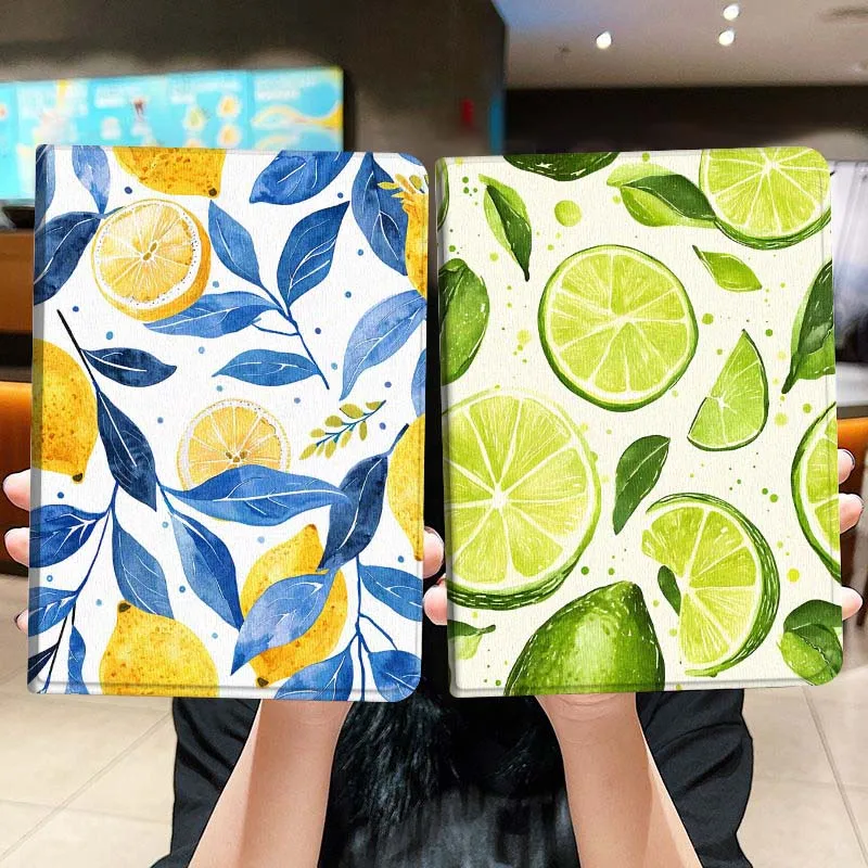 Lemon Leaf Art Popular Gift For iPad Pro Air Mini 2 3 4 5 6 7 6th 7th 10th 11th 10.2 9.7 10.5 11 Foldable Tablet Case