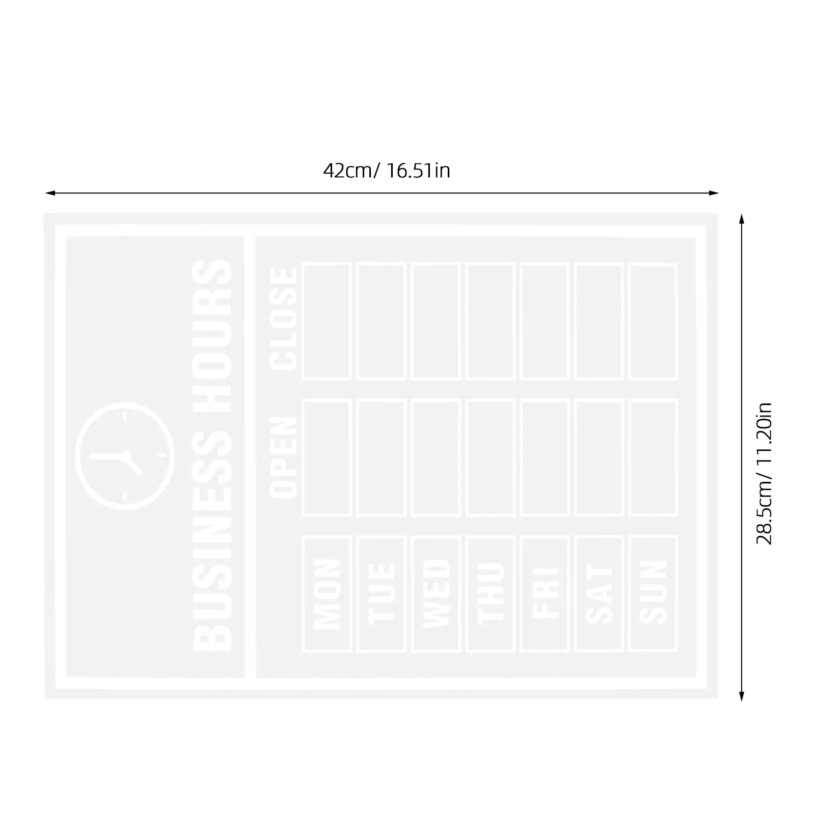 1Set Business Hours Window Decal Transparent Reusable Static Cling Store Hours Sign Changeable Open Closed Time for Coffee Shop