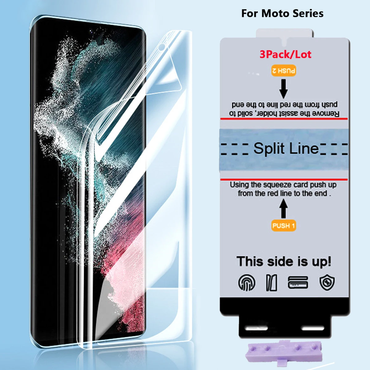 3Pcs Self Healing Hydrogel Gel Film For Motorola Edge 50 Neo Pro Moto Edge 50 Fusion Ultra TPU Screen Protector Fix Tools
