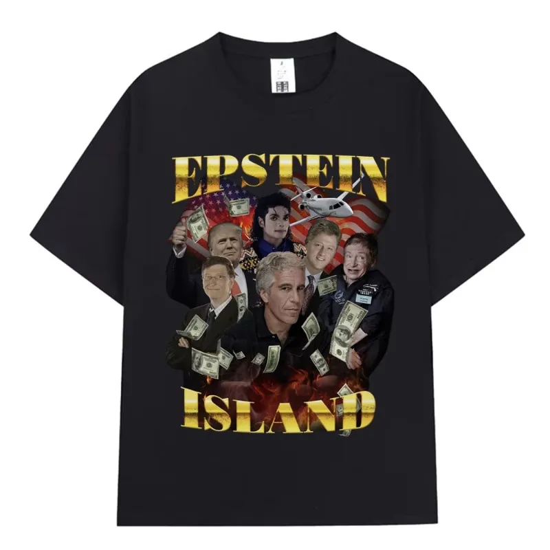 Camiseta gráfica Jeffrey Epstein para hombre, camisetas de manga corta Vintage a la moda de verano, camisetas informales de algodón de gran tamaño, camisetas Unisex