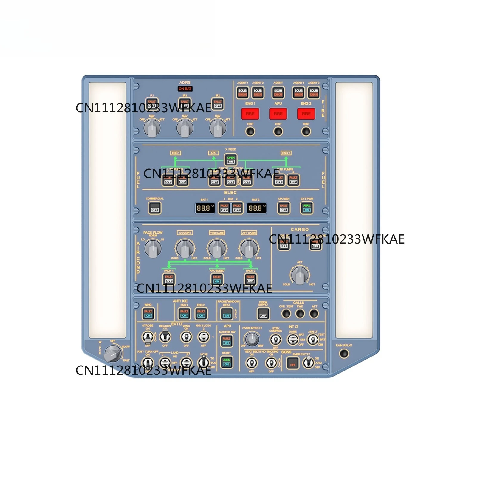 For WINGFLEX Flight Simulator A320 Overhead Panel Featuring IRS & Lighting Panels Overhead Simulation Designed for PC Platforms,